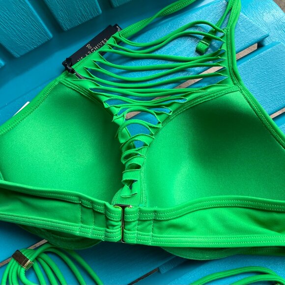 Victoria's Secret, 34C Strappy Push Up Bikini with Matching XS Brazilian Bottoms - Picture 6 of 13